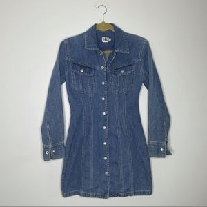 CALVIN KLEIN Denim Button Dress Size Small Stagecoach Western country festival